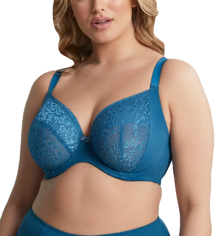 Sculptresse by Panache Roxie Plunge Underwire J-Hook Bra (9586) - Atlantic Blue