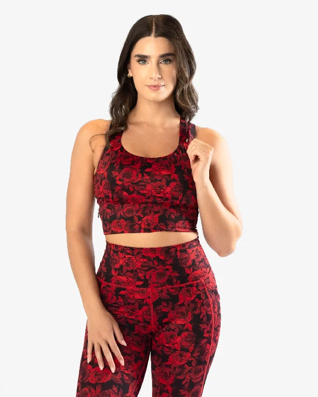 Sierra Sports Bra - Red Roses