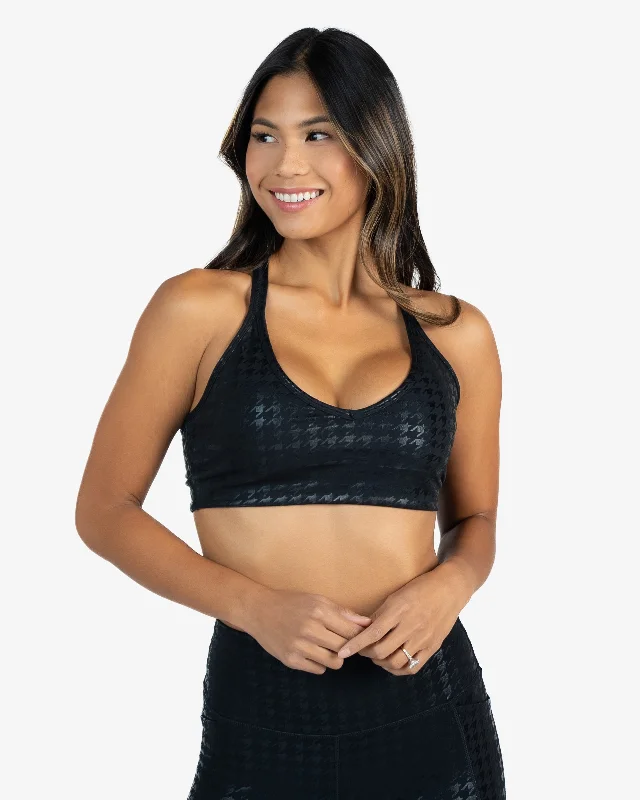 Skin Move Bra - Black Houndstooth - FINAL SALE