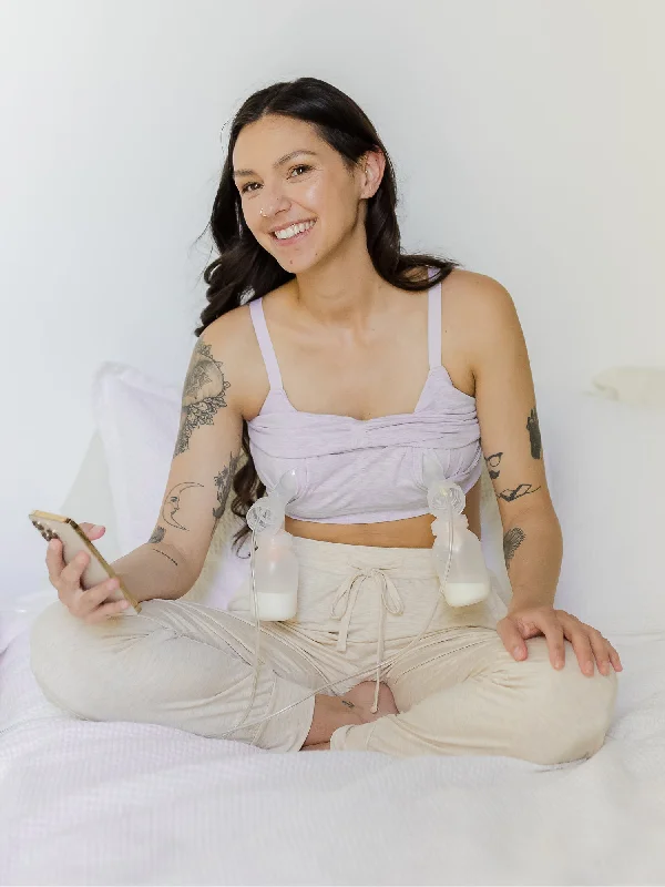 Sublime® Bamboo Hands-Free Pumping Lounge & Sleep Bra | Lavender Heather