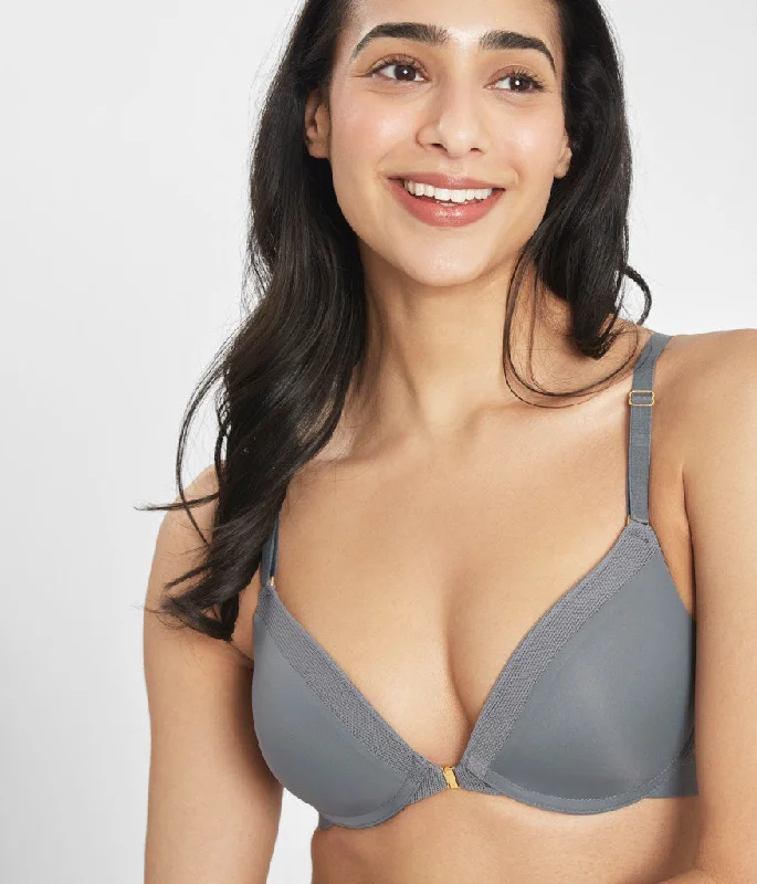 The Front Close No-Wire Bra: Smoke