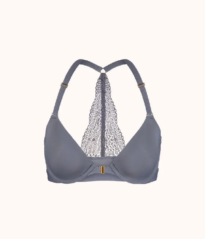 The Front Close T-Shirt Bra: Smoke