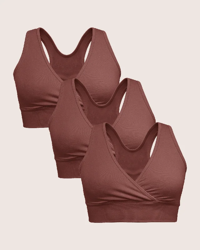 Wash Wear Spare® French Terry Nursing Bra Pack | Redwood