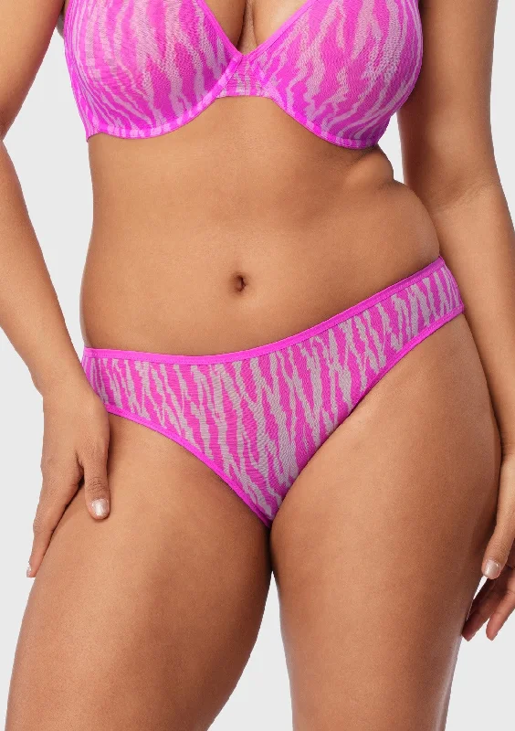 Zebra Wild Breathable Barbie Pink Mesh Bikini Underwear