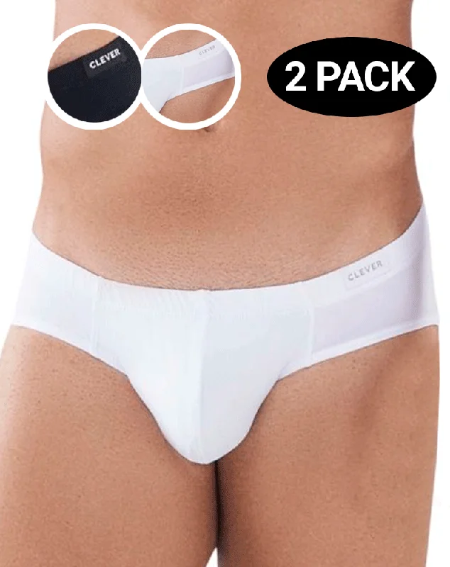 Clever 519940 2pk Australian Briefs 2 Pack 1 White & 1 Black