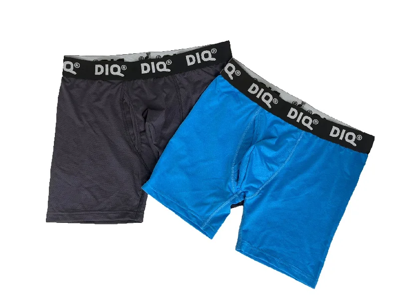 DIQ Sport Mesh Boxer Brief Fly Front Underwear for Men - 2 Pack