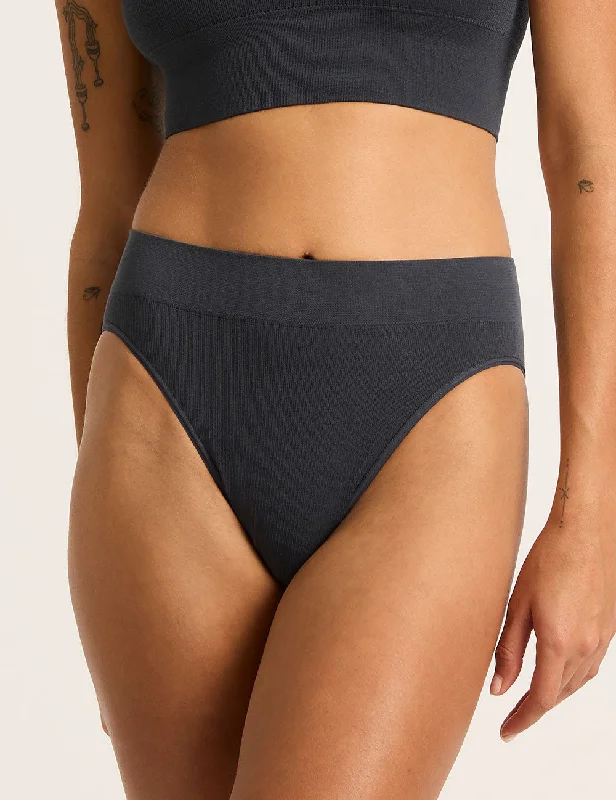 LYOLYTE Ribbed High Leg Brief - Storm