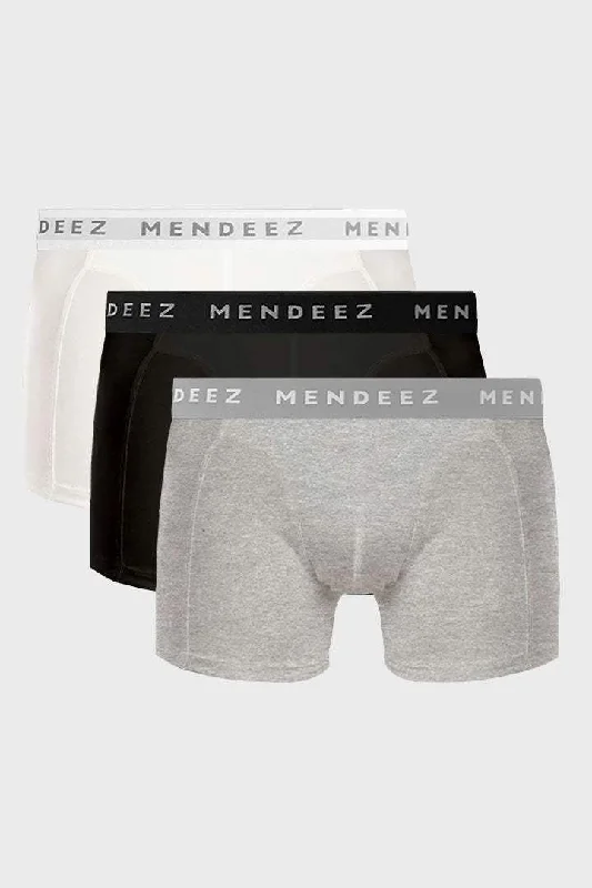 Boxer Briefs - Heather Grey, Black & White Pack Of 3