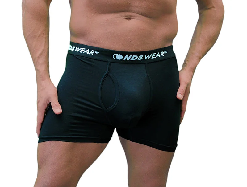 NDS Wear Bamboo Boxer Brief Underwear for Men 2 Pack Blue-Black